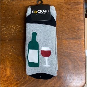 Sockart Los Angeles wine & cheese grey socks